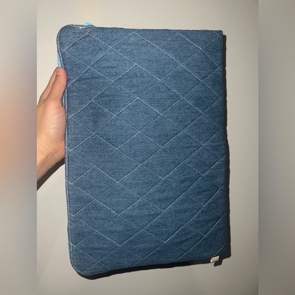 American Eagle Outfitters Laptop Sleeve case w small Pouch. denim style laptop - Picture 6 of 13